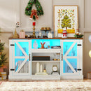 59 Inches Media Console Table with 3-Level Shelves and 22 Dynamic Modes-White by LJGDeals
