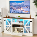 59 Inches Media Console Table with 3-Level Shelves and 22 Dynamic Modes-White by LJGDeals