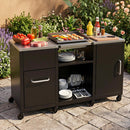 Outdoor Grill Table 59" with Removable Shelves & Storage by LJGDeals
