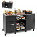 Outdoor Grill Table 59" with Removable Shelves & Storage by LJGDeals