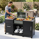Outdoor Grill Table 59" with Removable Shelves & Storage by LJGDeals