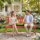 59" Outdoor Wood Garden Bench with Pull by LJGDeals
