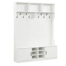 59" Wide 6-in-1 Hall Tree with Bench and Storage-White by LJGDeals