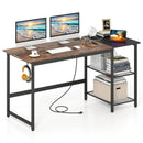 59 Inch Home Office Computer Desk with Removable Storage Shelves by LJGDeals