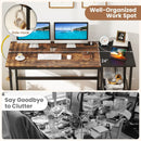 59 Inch Home Office Computer Desk with Removable Storage Shelves by LJGDeals