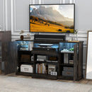 58 Inches TV stand for TVs up to 65 Inches with 20 Color Led Lights-Coffee by LJGDeals