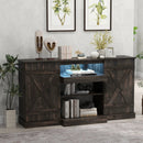58 Inches TV stand for TVs up to 65 Inches with 20 Color Led Lights-Coffee by LJGDeals