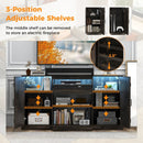 58 Inches TV stand for TVs up to 65 Inches with 20 Color Led Lights-Coffee by LJGDeals