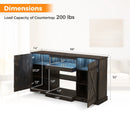 58 Inches TV stand for TVs up to 65 Inches with 20 Color Led Lights-Coffee by LJGDeals