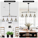 Dining Room Light Fixture / Chandelier Table, 40 -" Hanging For Farmhouse Linear Chandeliers, 5 Light Kitchen Island Lighting Ceiling Chandelier, With Metal Lampshade - Gold / Matte Black by HouseOfZazla