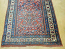 3' 8" X 11' Antique Handmade Turkish Wool Rug Veg Dye Runner Nice Rusted Red