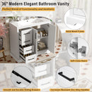 Bathroom Vanity With Sink, Soft Close Doors, Adjustable Shelf & 3 Drawers by HouseOfZazla