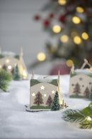 Cardboard Lit Tent Christmas Ornaments Set of 6 - Multicolor