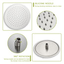 10" Round Rain Shower Head System With Waterfall Tub Spout, Wall Mounted, Stainless Steel