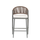 Outdoor 26" Counter Height Metal Frame Counter Stools With Scallop Shaped Backrest & Water Resistant Cushions by HouseOfZazla