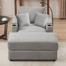 Single Sofa Couch With Storage Space, Movable Ottoman, USB Ports, Cup Holders, Phone Holder by HouseOfZazla