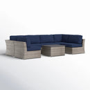 Wicker Sectional Sofa With Cushions And Table by Unique Piece Furniture