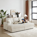 3 Seater Sofa With 2 Ottomans For Living Room by HouseOfZazla