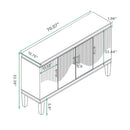 4 Door Cabinet With Adjustable Shelves, Large Storage For Living Room - Champagne