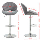 Bar Stools Set of 2 - Adjustable Barstools with Back and Footrest