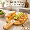 Cactus Tequila Tray & Shot Glasses Set - Tequila Gifts & Mexican Gifts