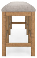 Havonplane - XL Counter Height Upholstered Dining Bench - Brown