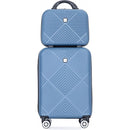 2Piece Luggage Sets ABS Lightweight Suitcase, Spinner Wheels, (20/14) BLUE