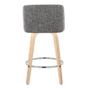 Toriano - Contemporary Fixed-Height Counter Stool With Swivel And Round Footrest (Set of 2) by HouseOfZazla