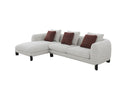 Mardi - Tweed Sectional Sofa With 3 Pillows - Maroon / Beige by Unique Piece Furniture