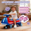 12V Electric Wiggle Ride On Car with Dual Motors & LED Lights