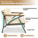 6-Piece Outdoor Patio Furniture Set with Steel Frame Sofa & Acacia Wood Table by HouseOfZazla