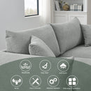 78.8" Modern Couch for Living Room Sofa,Solid Wood Frame and Stable Metal Legs, 2 Pillows, Sofa Furniture for Apartment