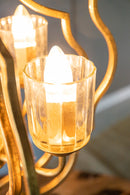 4 - Light Metal Chandelier, Hanging Light Fixture with Adjustable Chain for Kitchen Dining Room Foyer Entryway, Bulb Not Included