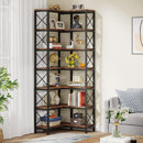 7 Tier Corner Bookshelf, Storage Unit For Living Room by HouseOfZazla