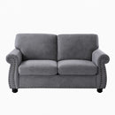 Soft Loveseat, Upholstered 2 Seater Couch, Loose Back Cushions And Turned Legs by HouseOfZazla