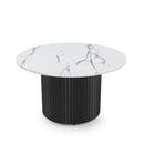 Coffee Table Set of 3 with Faux Marble Top and Metal Legs by HouseOfZazla