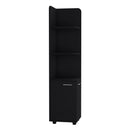 Corner Cabinet Tall With 3 Tier Shelf And 2 Door - Black by HouseOfZazla