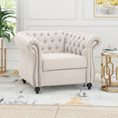 Nexuson Upholstered Chesterfield Chair With Deep Tufted And Nailhead Trim by HouseOfZazla