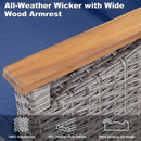 69.7" Wide Outdoor Wicker Patio Sofa