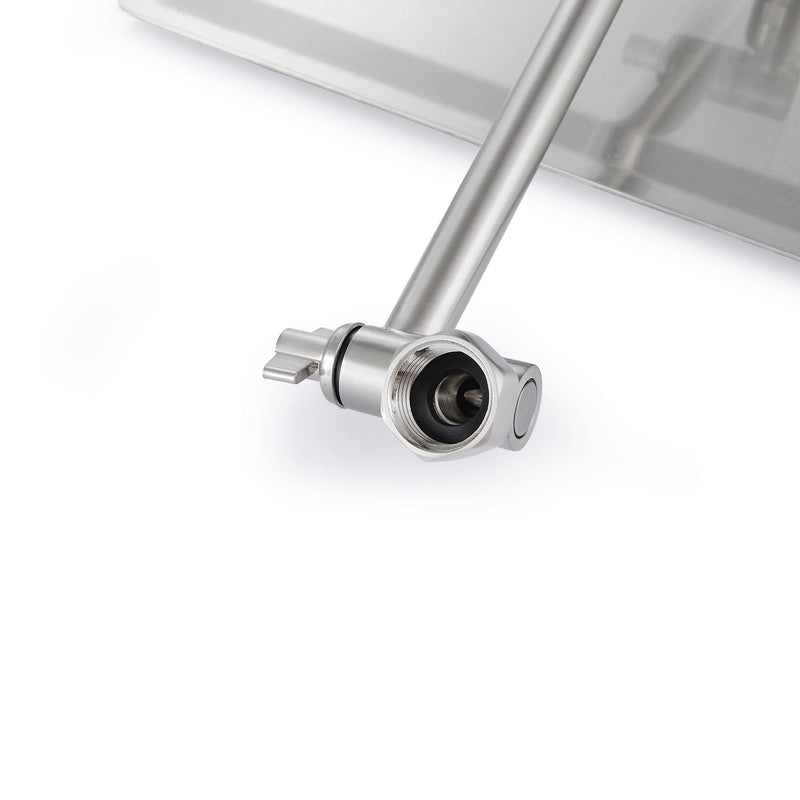 Luxury Rain Shower Head With Adjustable Arm, 10" Square, Stainless Steel - Brushed Nickel, photo 4 of 15
