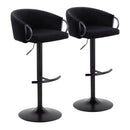 Claire - Contemporary Adjustable Barstool With Swivel With Rounded T Footrest (Set of 2) by HouseOfZazla