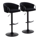 Claire - Contemporary Adjustable Barstool With Swivel With Rounded T Footrest (Set of 2) by HouseOfZazla