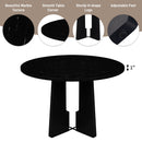 5 Piece Round Dining Table Set, Modern Table And 4 Upholstered Chairs For Dining Room by HouseOfZazla