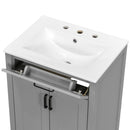 Bathroom Vanity With Ceramic Sink, Soft Close Doors, Flip Drawer, Double Layer Door Shelves by HouseOfZazla
