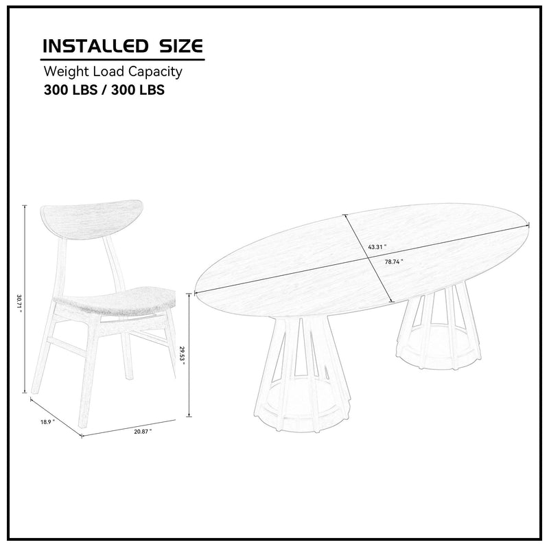 Modern Dining Table Set of 7: 1 Table + 6 Chairs, photo 9 of 9