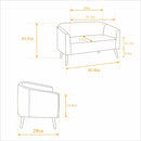 50.78'W Modern Loveseat Couch Sofa, Corduroy Fabric Upholstered 2-Seat Sofa with Wooden Walnut Legs for Small Space Office Studio Apartment Bedroom, Green