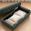 Oversized Chaise Lounge Indoor Rabbit Fur Sofa Bed With Storage Ottoman And Armrests Cup Holders With Deep Seat by HouseOfZazla