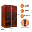 Double Sauna Room With Carbon Heating Plates - American White Oak by HouseOfZazla
