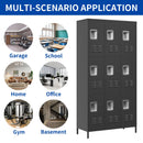 9 Door Lockers With Lock For Secure Storage And - Black by HouseOfZazla