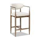 Artemis - Mixed Material Upholstered Counter Stool - Warm White by HouseOfZazla